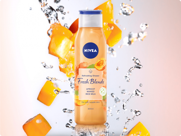 NIVEA Gel de dus Fresh Blends_Caise-Mango_Lapte de orez
